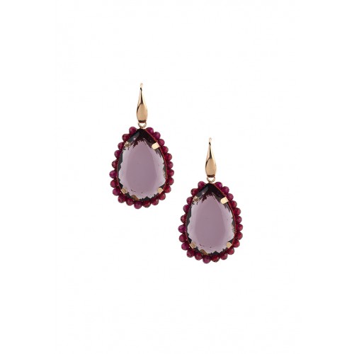 Orecchini pendenti MADI Goccia in argento 925 placcato oro rosa con