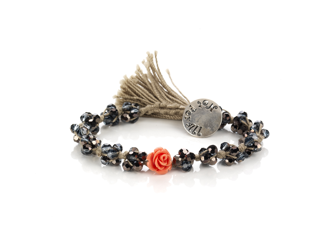 Bracciale In Macramè Fatto A Mano In Argento 925 Con Simbolo - NUOVO Bracciale In Macramè Fatto A Mano In Argento 925 Con Simbolo - NUOVO